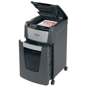 Distrugator documente automat REXEL OPTIMUM 225M, P5, micro-cut (particule), 225 coli, cos 60l