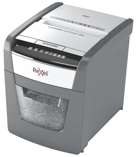 Rexel Optimum AutoFeed+ 50X Automatic Cross Cut Paper Shredder P4