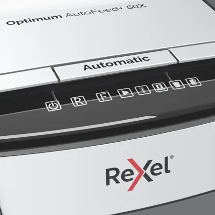 Rexel Optimum AutoFeed+ 50X Automatic Cross Cut Paper Shredder P4