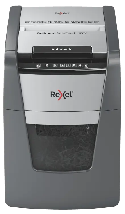 Rexel Optimum AutoFeed+ 100X Automatic Cross Cut Paper Shredder P4