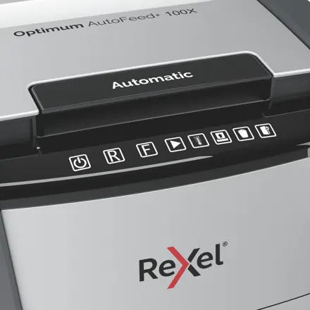 Rexel Optimum AutoFeed+ 100X Automatic Cross Cut Paper Shredder P4