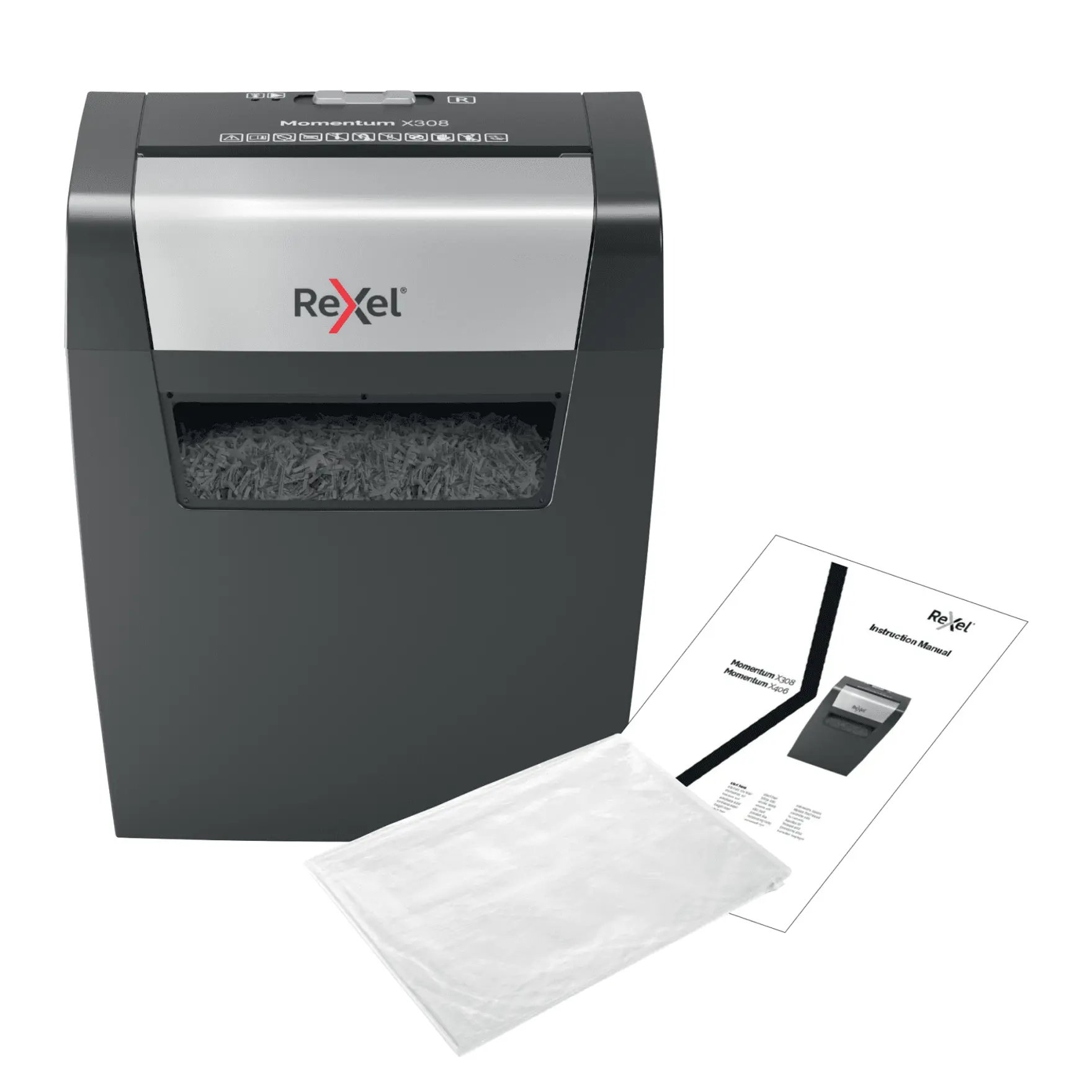 Rexel Momentum X308 Cross Cut Paper Shredder REXEL