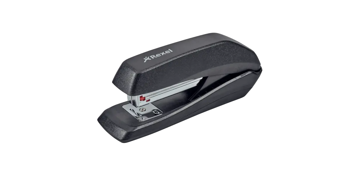 Agrafeuse Compacte Rexel Ecodesk - 50% Plastique Recyclé - Agrafe 15 à 20 Feuilles - Indicateur Niveau Agrafes