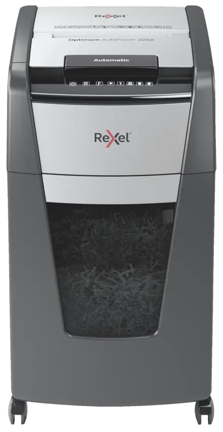 Rexel Optimum AutoFeed+ 225X Automatic Cross Cut Paper Shredder P4
