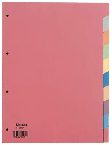 Intercalaires 10 feuilles carton pastels