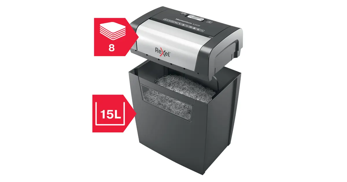 Rexel Momentum X308 Cross Cut Paper Shredder | REXEL
