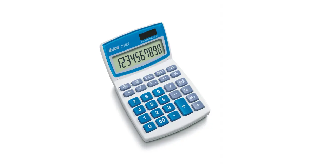 Calculadora De Sobremesa Rexel Ibico 210X - Pantalla LCD De 10 Dígitos, 3 Memorias, Alimentación Solar Y Con Batería Calculadora De Sobremesa Rexel Ibico 210X - Pantalla LCD De 10 Dígitos, 3 Memorias, Alimentación Solar Y Con Batería