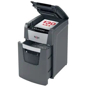 Distrugator documente automat REXEL OPTIMUM 130M, P5, micro-cut (particule), 130 coli, cos 44l