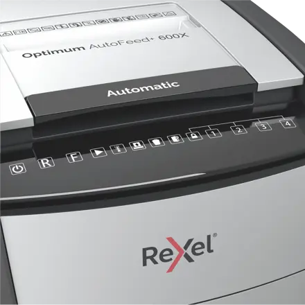 Rexel Optimum AutoFeed+ 600X automatisk krysskutt makuleringsmaskin
