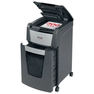 Distrugator documente automat REXEL OPTIMUM 300M, P5, micro-cut (particule), 300 coli, cos 60l