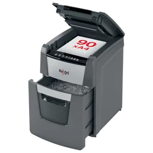 Distrugator documente automat REXEL OPTIMUM 90X, P4, cross-cut (confeti), 90 coli, cos 34l