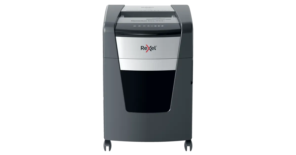 Rexel Paper Machine Rexel Momentum Extra XP512+ Jam Free Micro Cut Paper Shredder | REXEL