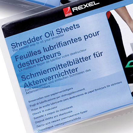 Rexel Shredder Oil Sheets 2101948 A5 Size Shredder Maintenance Pack of 12