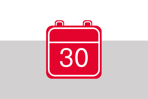 30 Tage Überprüfung und Zahlung